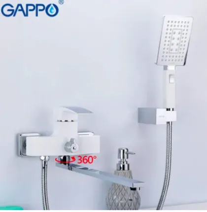 Змішувач для ванни GAPPO G2207-7, білий/хром — Photo 1