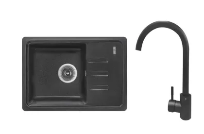 Набір: Кухонна мийка Lidz 620x435/200 BLM-14 (LIDZBLM14620435200) + Lidz Aria Змішувач для кухні 015F (k35) BLM