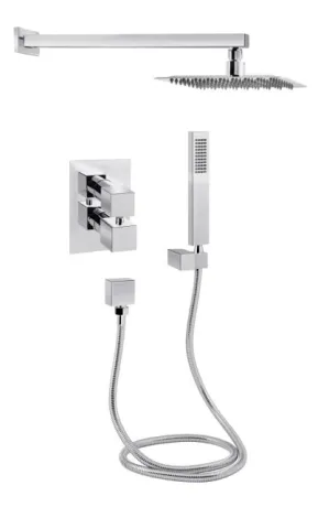 Готове рішення Qtap 14: Стіна Walk-In GLIDE, 120x190 + Душ. набір прихованого монтажу з термостатом