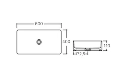 Раковина-чаша Qtap Tern 600x405x110 White з донним клапаном QT17112174W — Photo 1