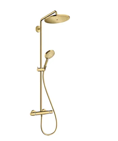 CROMA SELECT S душова система Showerpipe 280, 1jet, Eco Smart з термостатом, полірованне золото