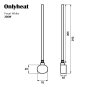 Тін для рушникосушки Onlyheat Pearl White 0,3 кВт 1/2&quot; з трійником 31.5 см (1/24 шт) — Photo 3