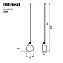 Тін для рушникосушки Onlyheat Pearl White 0,6 кВт 1/2" з трійником 53,5 см (1/28 шт) — Photo 3