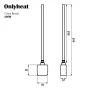 Тен до рушникосушки Onlyheat Onyx Black 0,6 кВт 1/2" з трійником 53,5 см (1/24 шт) — Photo 7