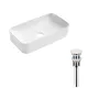Комплект Qtap Tern: Раковина накладна прамокутна 605x350x140 мм WHITE + Донний клапан PU02 — Photo 4