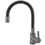 Змішувач для кухні ZERIX REX-011 GRAPHITE REFL.BLACK з нерж. сталі (Колір графіт+силіконовий вилив чорний) (ZX6131) — Photo 6