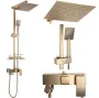 Душовий гарнітур REA JACK BRUSHED GOLD матове золото з виливом * — Photo 6