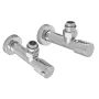 Комплект кранів для рушникосушки кутовий Koer KR.SET.533 - M1/2''xM1/2'' подовжений, хромований (KR5842) — Photo 7