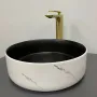 Умивальник (раковина) VBI PRATO WHITE BLACK MARBLE MATT накладний — Photo 5