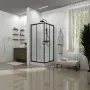 Душова кабіна розсувна, квадратна Dakota 900*900*1850мм, black matt, cкло 5мм, clear — Photo 6