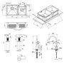 Набір 4 в 1 Qtap кухонная мийка з двома чашами S7843 2.7/1.0 мм Satin + змішувач + сушарка + дозатор для миючого засобу — Photo 11