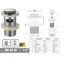 Донний клапан для раковини Koer PW-09-01 1 1/4'' з переливом автоматичний СLICK-СLACK (Колір хром) (KR5796) — Photo 13