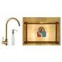 Набір Mixxus SET-6045-200x1.0-PVD-Gold (мийка + змішувач + диспенсер) (MX0589) — Photo 4