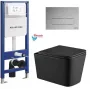 Інсталяція KollerPool AQUA LINE + EDGE Chrome панель змиву + підвісний унітаз KVADRO Black matt з сидінням Soft-close ( змив Tornado ) — Photo 11