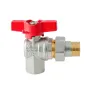 Кран з американкою кутовий Koer Extreme KE.228-15 - 1/2" ручка "метелик" червона (KR5763) — Photo 8