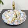 Умивальник (раковина) VBI PARMA MARBLE BLUE GLOSSY накладний — Photo 6