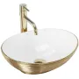 Умивальник (раковина) REA SOFIA BRUSHED GOLD WHITE накладний * — Photo 6