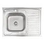 Кухонна мийка Lidz 6080-L 0,6 мм Decor (LIDZ6080DEC06) — Photo 7