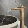 Змішувач для раковини (умивальника) REA LAGUNA ANTIQUE BRUSHED GOLD високий — Photo 7