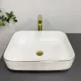 Умивальник (раковина) VBI PALERMO WHITE ROSE GOLD EDGE накладний — Photo 5