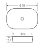 Умивальник накладний керамічний Mixxus Premium Diverse-0102 610x400x145mm (MP6486) — Photo 3