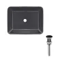 Комплект Qtap Tern: Раковина накладна прамокутна 475х370х140 мм Matt Black + Донний клапан PU03 — Photo 6