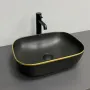 Умивальник (раковина) VBI RAVENNA BLACK MATT GOLD EDGE накладний — Photo 9