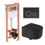 Комплект: Qtap Taurus Ultra Quiet унітаз підвісний QT2433084EUQMB+Nest комплект інсталяції 4в1 (Клавіша кругла Black mat) QT0133M425+QT0111M11V1146MB — Photo 2