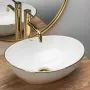 Умивальник (раковина) REA SOFIA WHITE GOLD EDGE накладний — Photo 7