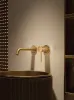 IMEX BLESS BRUSHED GOLD Змішувач для умивальника зі стіни, PVD матове золото — Photo 9