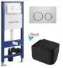 Інсталяція KollerPool AQUA LINE + TWIST White панель змиву + підвісний унітаз KVADRO START Black matt з сидінням Soft-close ( змив Tornado ) — Photo 9