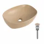 Раковина накладна Qtap Robin 500х380х140 мм, Beige, прямокутна, з донним клапаном QT04116302SB — Photo 5