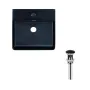 Комплект Qtap Nando LT: Раковина підвісна прамокутна 500х420х120 мм Matt Black + Донний клапан PU03O — Photo 6