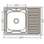 Кухонна мийка накладна Zerix Z8060L-04-160E (Satin) (ZX1618) — Photo 5