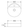 Умивальник накладний 45*45*11см круглий, без переливу з відваром під змішувач — Photo 3
