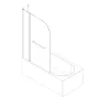 Шторки скляні на ванну Koer SR BS04-95x140-TR-07 прозоре скло 6мм, графіт (KR5404) — Photo 45