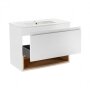 Комплект Qtap Robin 700х580х437 White/Whitish oak підвісна тумба + раковина урізна QT1372TPВ7001WWO — Photo 8