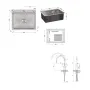 Lidz: мийка H6050 інтегрована Brushed Steel 3,0/1,0 мм + Змішувач Aria для кухні з гнучким виливом (k35) Grey — Photo 3