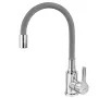 Змішувач для кухні ZERIX REX-011 CHROME REFL.GREY з нерж. сталі (Колір хром+силіконовий вилив сірий) (ZX6128) — Photo 7