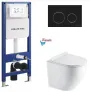 Інсталяція KollerPool AQUA LINE + TWIST Black панель змиву + підвісний унітаз ROUND Smart з сидінням Soft-close ( змив Tornado 3,0 ) — Photo 9