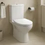 STATUS унітаз-компакт підлоговий, горизонтальний випуск, змивний бачок 3/6л, підвід води знизу, сидіння з кришкою поліпропілен Sandwich — Photo 6