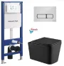 Інсталяція KollerPool AQUA LINE + EDGE White панель змиву + підвісний унітаз KVADRO Black matt з сидінням Soft-close ( змив Tornado ) — Photo 11