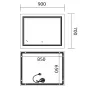 Дзеркало Mixxus Premium QUADRO MR20-90x70-Reverse з Led Touch, Anti-fog, димером, регулятором яскравості (MP6621) — Photo 24
