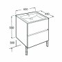 CUBE комплект: тумба 55*65*43см, з 2ма ящ., без нiжок, умивальник 65*43см, з отв. пiд змiшувач, колiр бiлий глянець — Photo 4