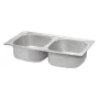 Кухонне миття з двома чашами Qtap 7843-B 0,8 мм Micro Decor (QT7843BMICDEC08) — Photo 10