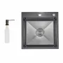 Lidz Handmade H5050HB Мийка для кухні інтегрована Decor Black PVD Honeycomb 2,5/0,5 мм LDH5050BDECPVD48369 — Photo 3