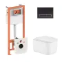 Готове рішення Qtap для ванної кімнати: підвісний унітаз Gemini Ultra Quiet 485×340×350 + комплект інсталяції Nest 4 в 1 (лінійна клавіша Matt Black) — Photo 7