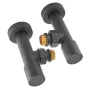 Комплект кранів для рушникосушки кутовий Koer KR.SET.535 BLACK - M1/2''xM1/2'' подовжений (KR5844) — Photo 11