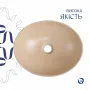Раковина накладна Qtap Dove 415x340x140 мм, Beige, овальна, з донним клапаном QTDOV188SB49784 — Photo 8