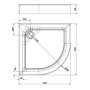 REKORD душова кабіна 90см, напівкругла, прозрачне стекло, сріблястий блиск+FIRST піддон напівкруглий 90*90см, з інтегр. панелью — Photo 5